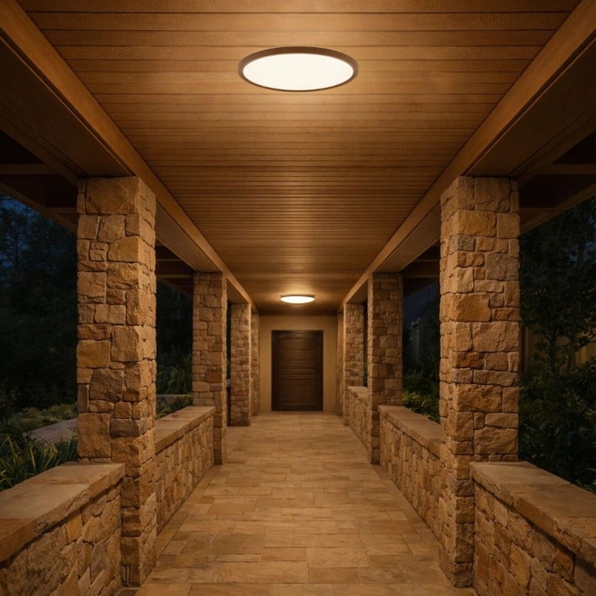 Rabalux - LED plafondlamp voor de badkamer LED/18W/230V 3000/4000/6000K Ø 29 cm IP44 bruin