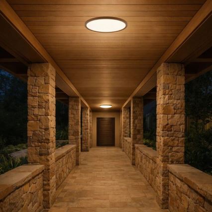 Rabalux - Plafonnier de salle de bains LED 18W/230V 3000/4000/6000K Ø 29 cm IP44 marron