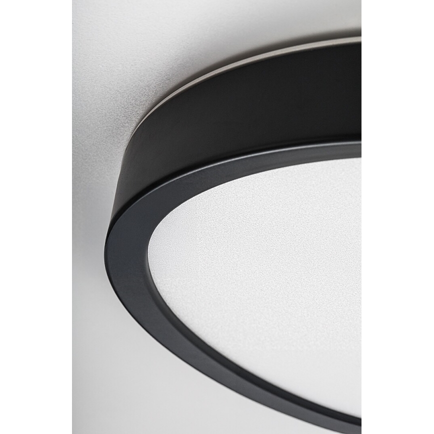 Rabalux - Plafonnier LED pour salle de bains, 18W/230V, 3000/4000/6000 K, Ø 29 cm, IP44, noir