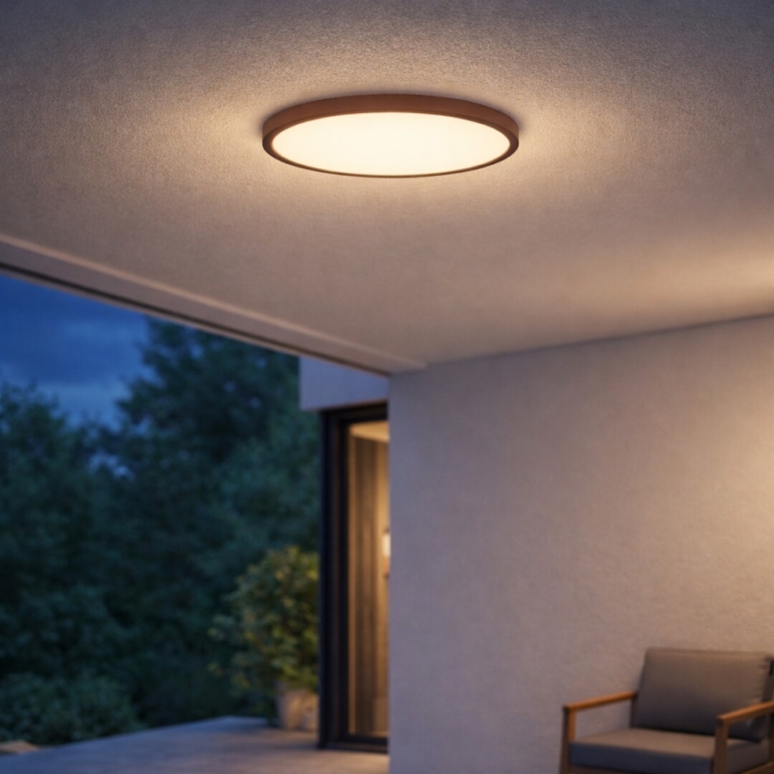 Rabalux - LED plafondlamp voor de badkamer, 24W, 230V, keuze uit 3000/4000/6000K, Ø 40 cm, IP44, bruin