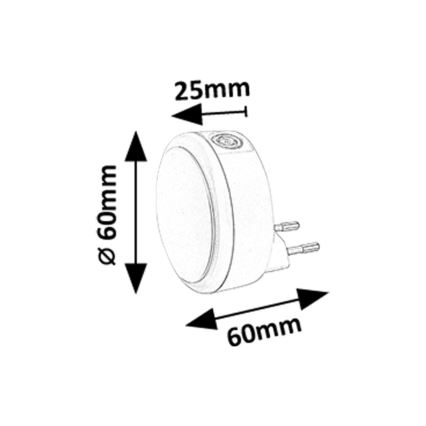 Rabalux - LED Socket nachtlampje met schemersensor LED/0,3W/230V 3000K