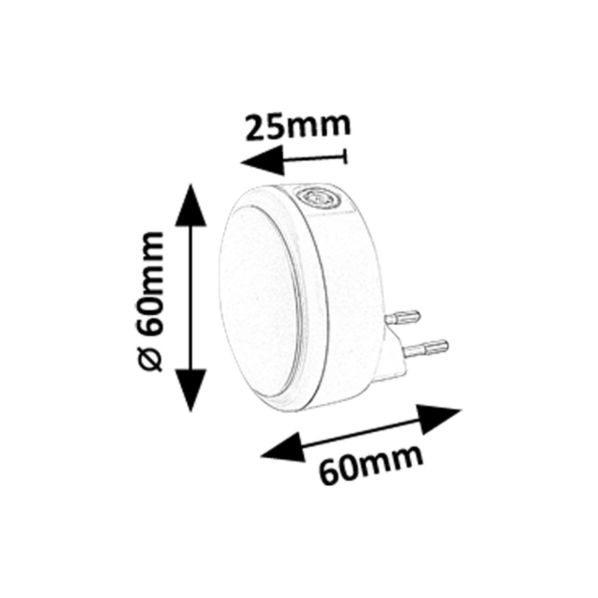 Rabalux - LED Socket nachtlampje met schemersensor LED/0,3W/230V 3000K