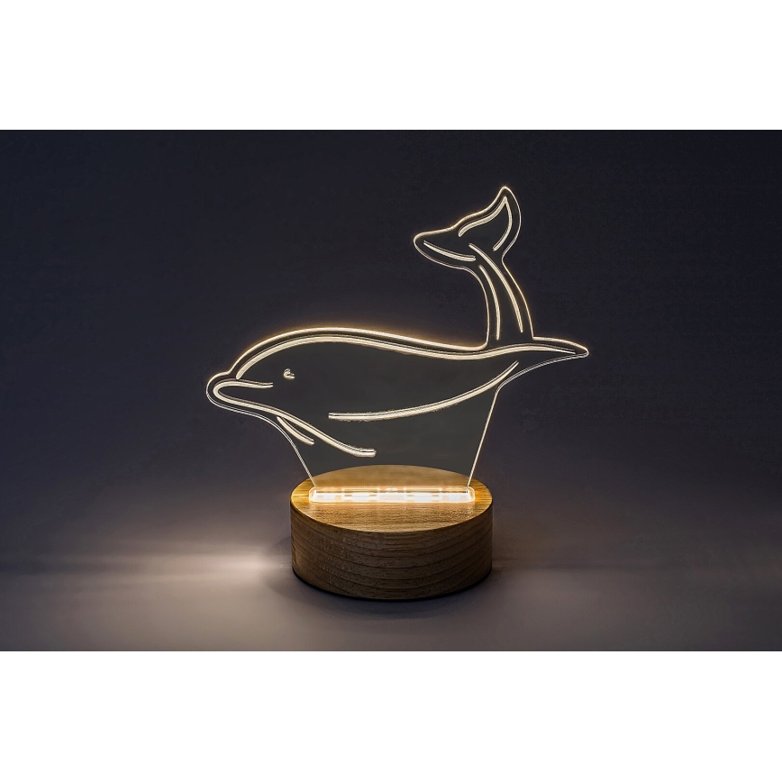 Rabalux - Kinder LED tafellamp LED/2W/5V 3000K dolphin beuken