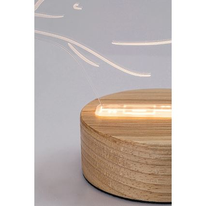 Rabalux - Lampe de table LED enfant LED/2W/5V 3000K dauphin hêtre