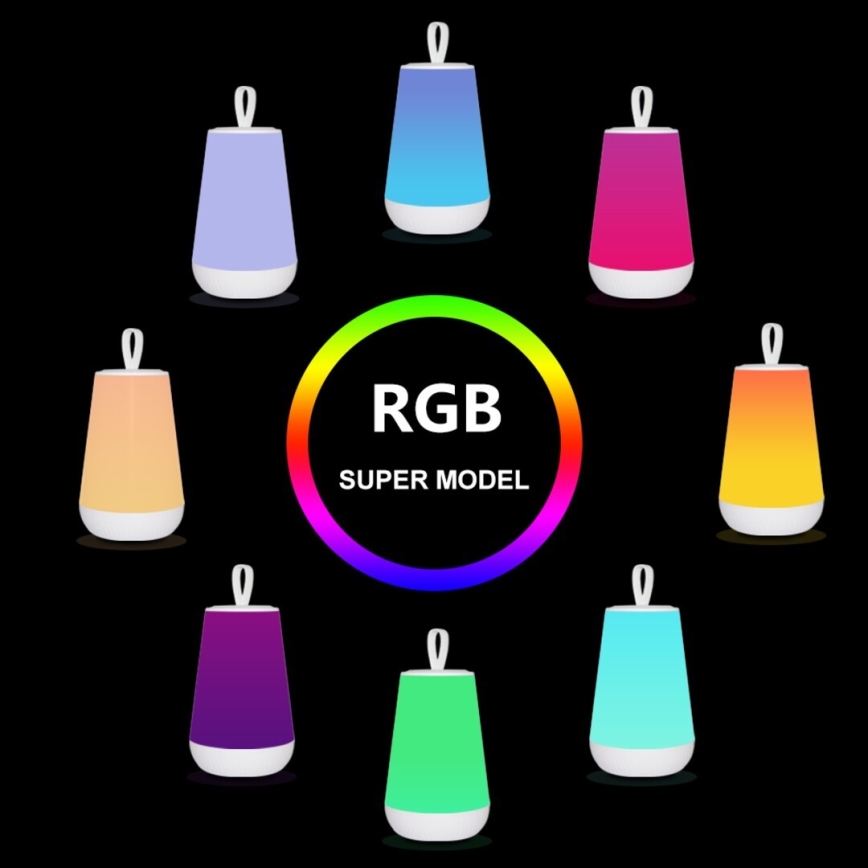 Rabalux - LED RGB Dimbare oplaadbare tafellamp LED/2W/5V 3000K 1800 mAh