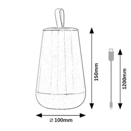 Rabalux - LED RGB Dimbare oplaadbare tafellamp LED/2W/5V 3000K 1800 mAh