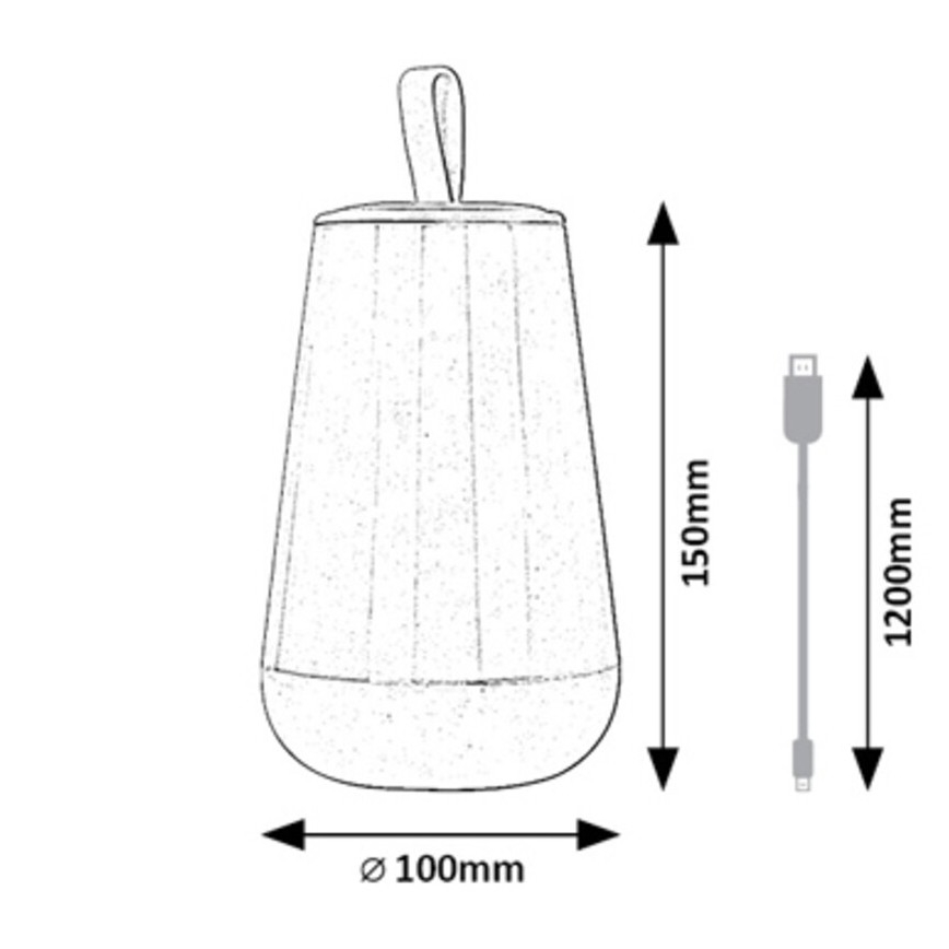 Rabalux - LED RGB Dimbare oplaadbare tafellamp LED/2W/5V 3000K 1800 mAh