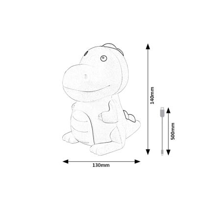 Rabalux - Petite lampe tactile rechargeable pour enfants LED RGB à intensité variable LED/0,45W/5V