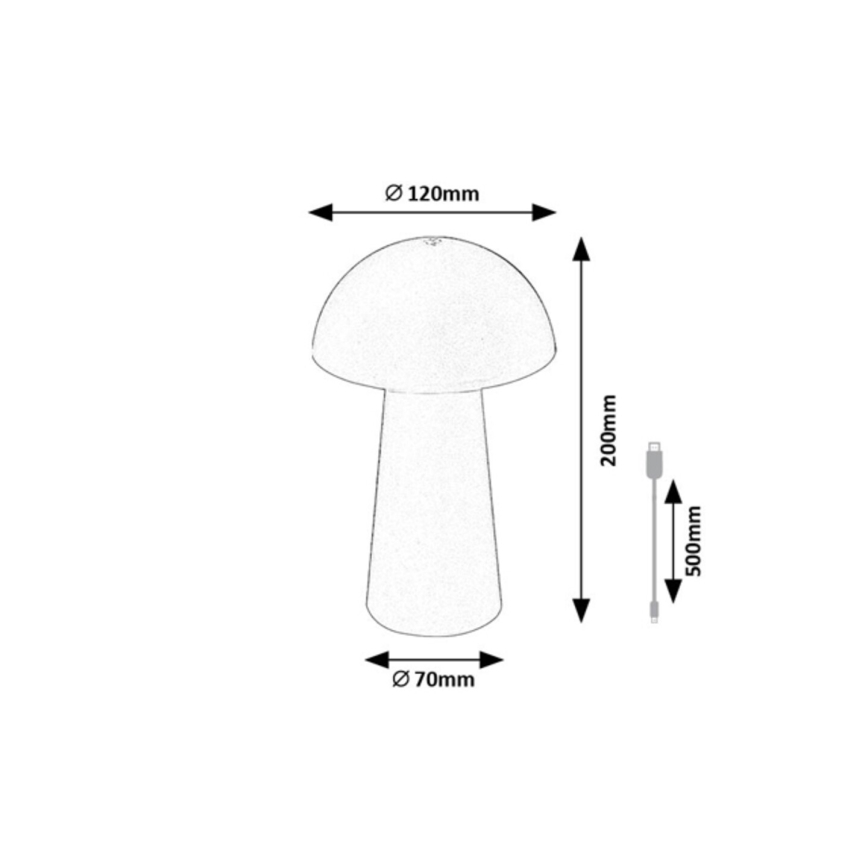Rabalux - Lampe d'extérieur tactile LED dimmable rechargeable LED/1,5W/5V IP44 1200 mAh USB marron