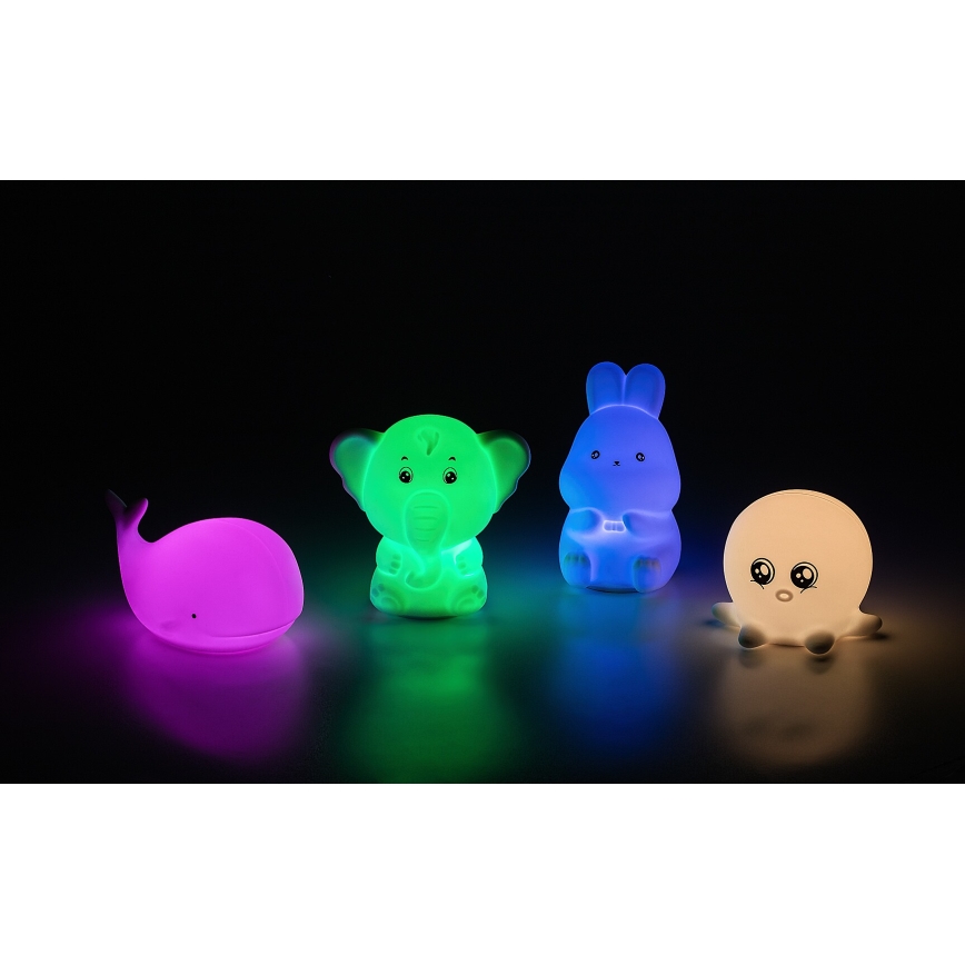 Rabalux - LED RGB aanraak-nachtlampje LED/0,05W/1xCR2032 olifant
