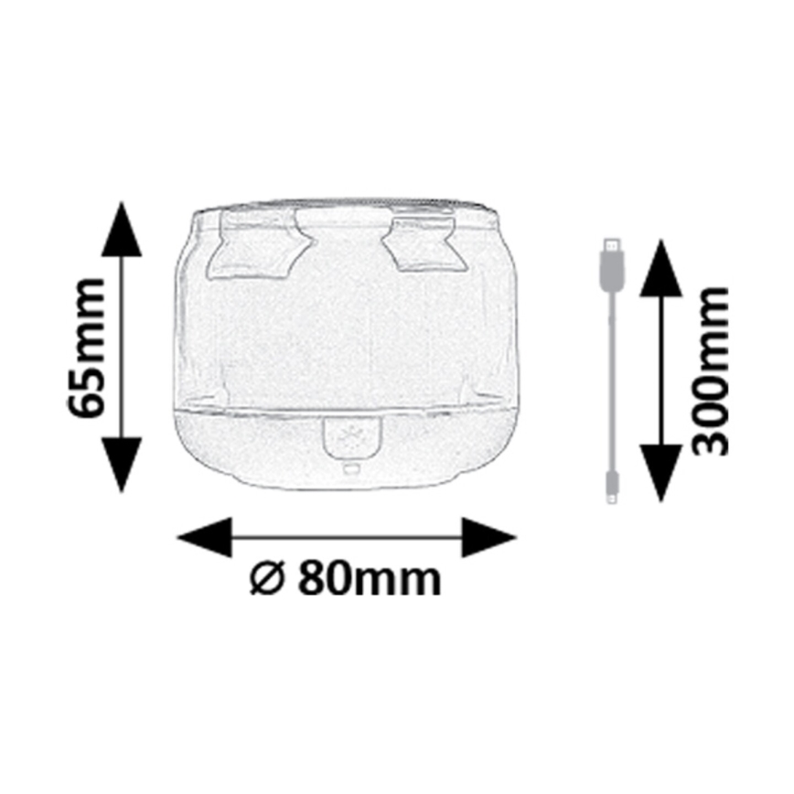 Rabalux - RGB Tafellamp met speaker RGB/3W/3,7V 500mAh