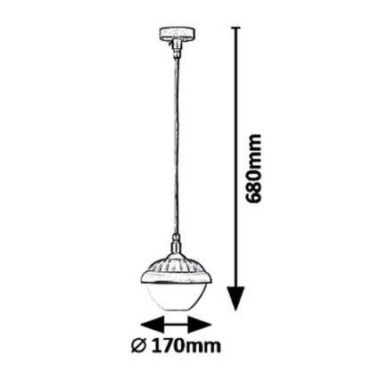 Rabalux 7674 - Suspension extérieure avec fil MODESTO 1xE27/40W/230V IP44