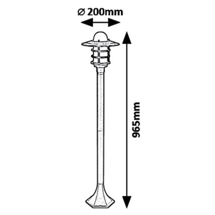 Rabalux 7680 - Lampadaire extérieur DARRINGTON 1xE27/20W/230V IP44