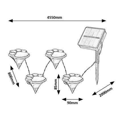 Rabalux - Éclairage solaire 4xLED/0,06W/1,2V IP44