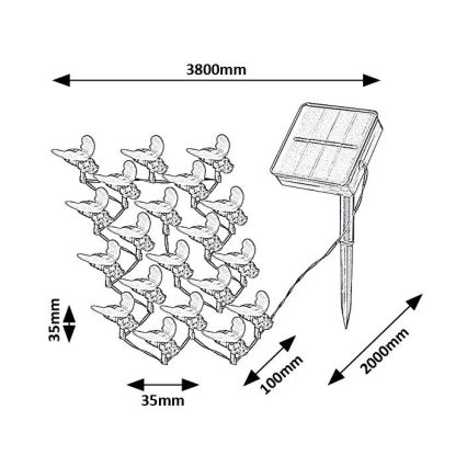 Rabalux - Guirlande solaire 20xLED/0,06W/1,2V IP44