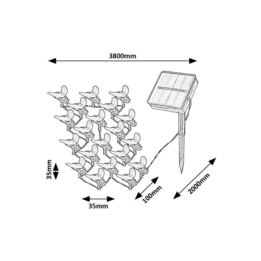 Rabalux - Guirlande solaire 20xLED/0,06W/1,2V IP44