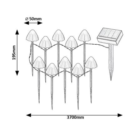 Rabalux - Éclairage solaire 10xLED/0,2W/1,2V IP44