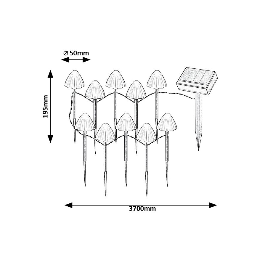 Rabalux - LED Solar lamp 10xLED/0,2W/1,2V IP44