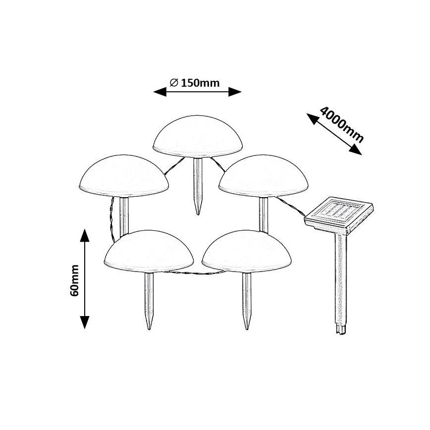 Rabalux - LED-lamp op zonne-energie 5xLED/0,2W/1,2V IP44