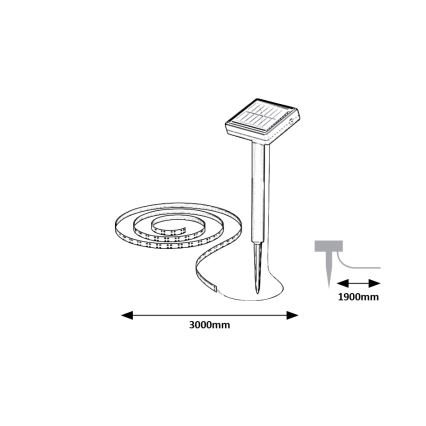 Rabalux - LED Zonnestrip LED/0.26W/3.2V 4.9m IP44