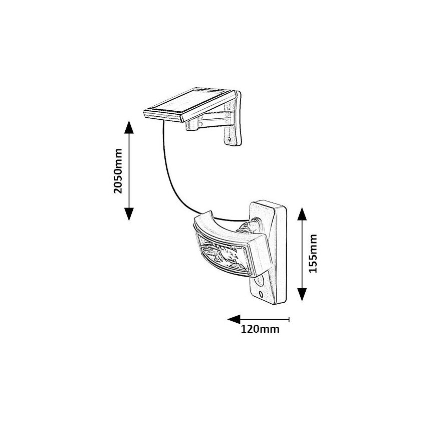 Rabalux - LED-lamp op zonne-energie met sensor LED/2,4W/3,7V IP44