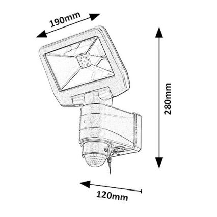 Rabalux - Projecteur solaire avec détecteur LED/5W/3,7V IP44