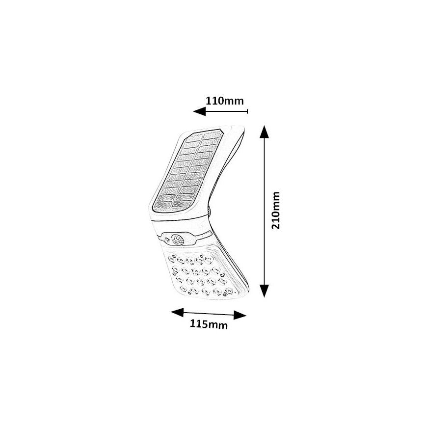 Rabalux - Éclairage solaire à intensité variable avec détecteur LED/4W/3,7V IP44
