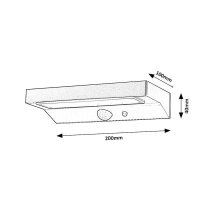 Rabalux - Éclairage solaire avec détecteur LED/6W/3,7V IP44 2200 mAh