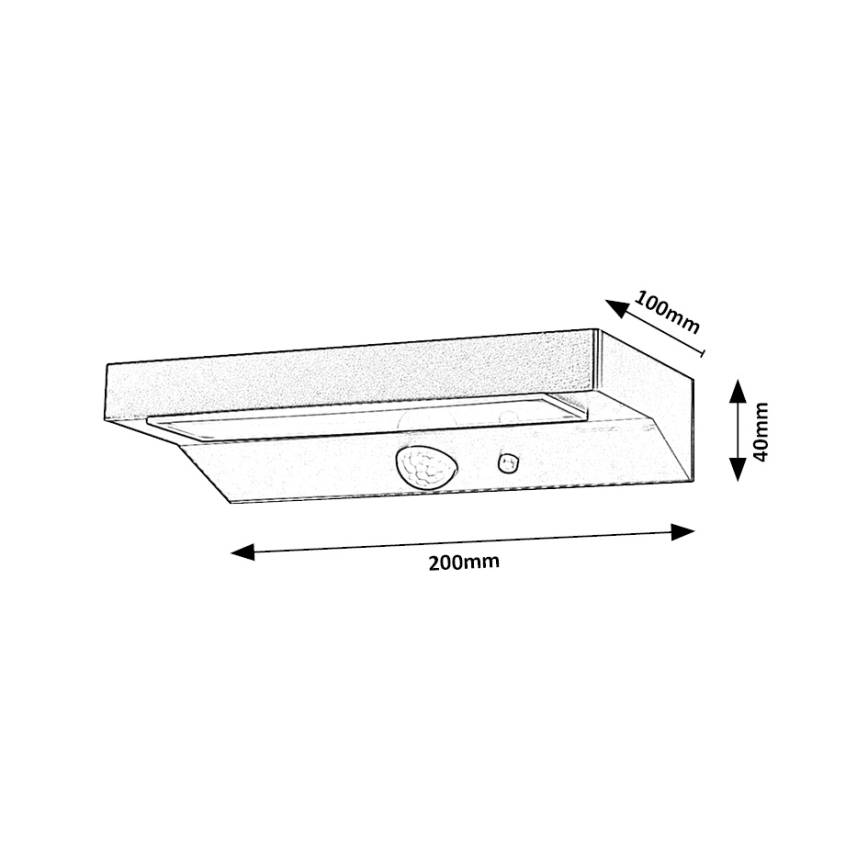 Rabalux - Éclairage solaire avec détecteur LED/6W/3,7V IP44 2200 mAh