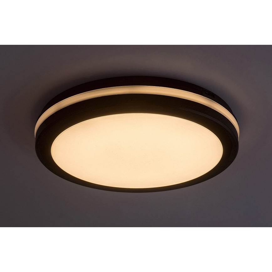 Rabalux - LED plafondlamp voor badkamer LED/28W/230V 3000/4000/6500K IP54 zwart diameter 30 cm