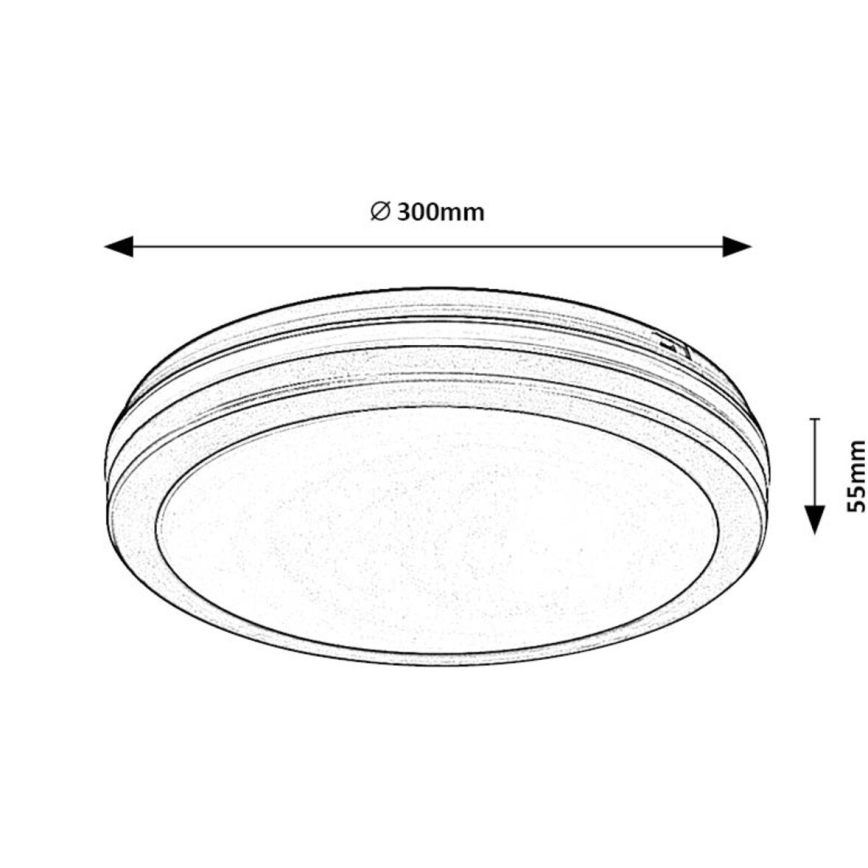 Rabalux - LED plafondlamp voor badkamer LED/28W/230V 3000/4000/6500K IP54 zwart diameter 30 cm