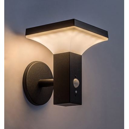 Rabalux - Applique murale solaire avec détecteur LED/4W/230V IP44 noir