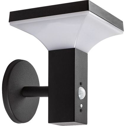 Rabalux - LED Solar Wandlamp met sensor LED/4W/230V IP44 zwart 2200 mAh