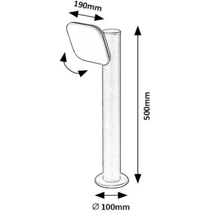 Rabalux - LED Buitenlamp LED/12W/230V IP44 50 cm zwart