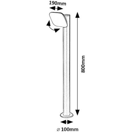 Rabalux - LED Buitenlamp LED/12W/230V IP44 80 cm zwart