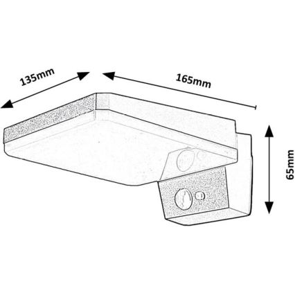 Rabalux - Applique solaire LED dimmable avec capteur LED/4,4W/3,7V IP54 noir 2200 mAh