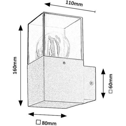 Rabalux - Wandlamp voor buiten 1xE27/60W/230V IP54 zwart