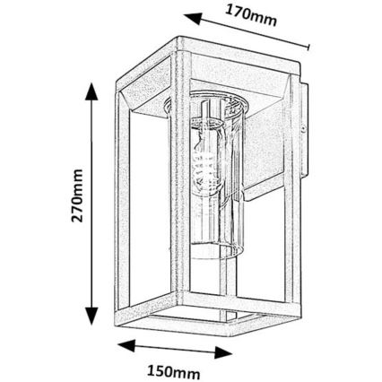 Rabalux - Wandlamp voor buiten 1xE27/15W/230V IP54 zwart