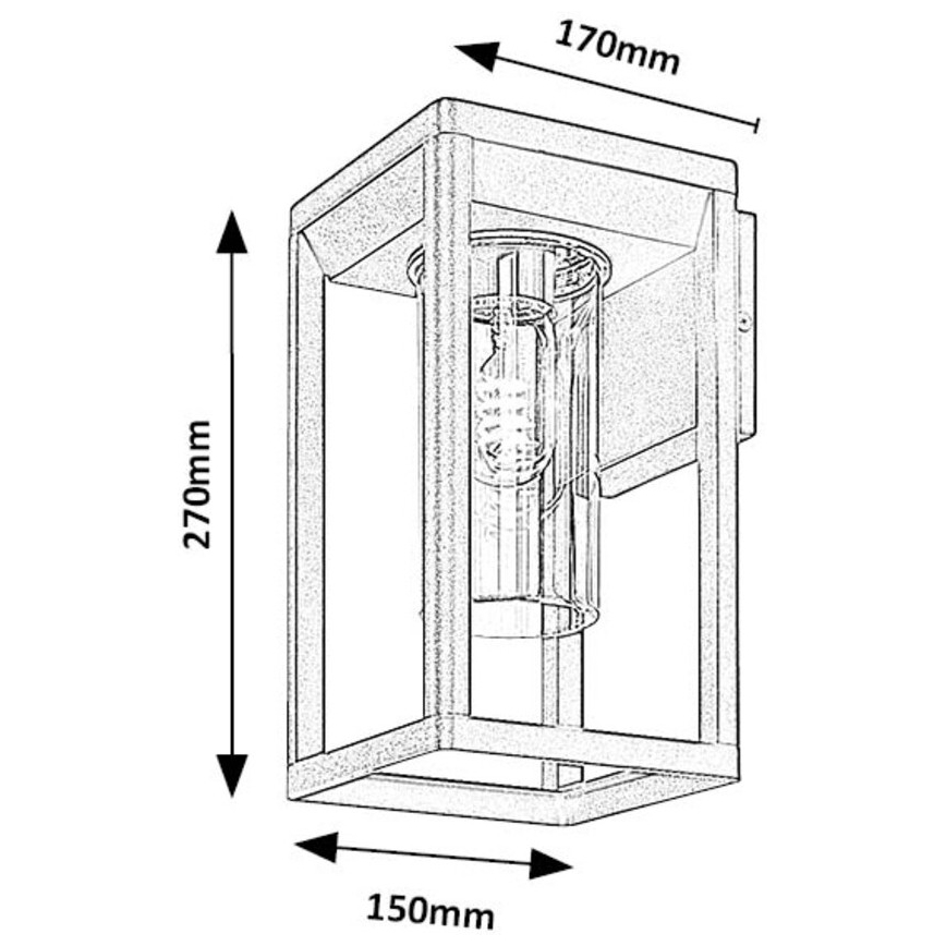 Rabalux - Wandlamp voor buiten 1xE27/15W/230V IP54 zwart