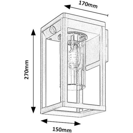 Rabalux - Wandlamp voor buiten 1xE27/15W/230V IP54 zwart