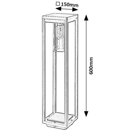 Rabalux - Lampadaire extérieur 1xE27/15W/230V IP54 noir