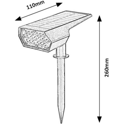 Rabalux - LED Solar lamp LED/0,5W/3,7V IP65 zwart