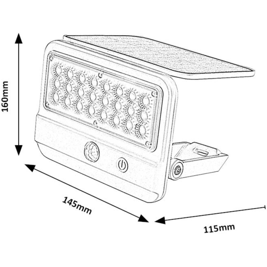 Rabalux - Applique murale solaire avec détecteur LED/7W/3,7V IP54 blanc