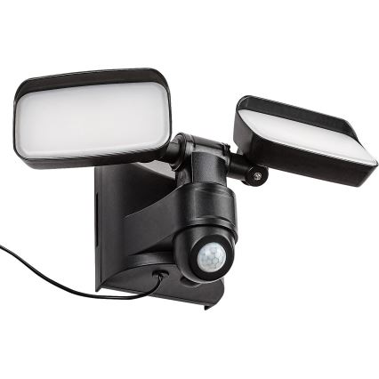 Rabalux - LED Applique murale solaire flexible avec détecteur et panneau externe 2xLED/5W/3,7V IP54 noir