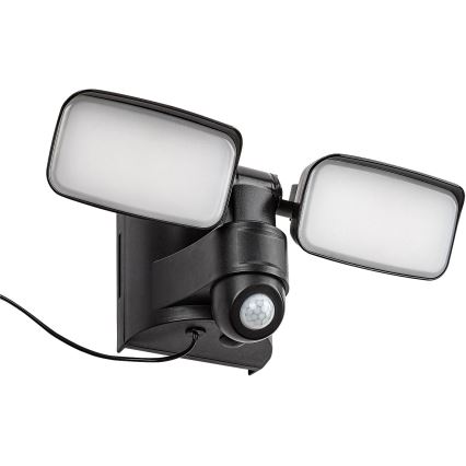 Rabalux - LED Applique murale solaire flexible avec détecteur et panneau externe 2xLED/5W/3,7V IP54 noir