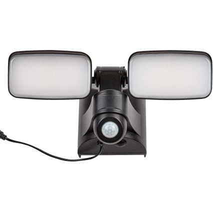 Rabalux - LED Applique murale solaire flexible avec détecteur et panneau externe 2xLED/5W/3,7V IP54 noir