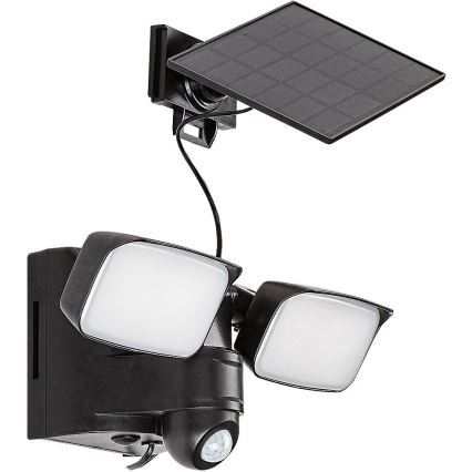 Rabalux - LED Applique murale solaire flexible avec détecteur et panneau externe 2xLED/5W/3,7V IP54 noir