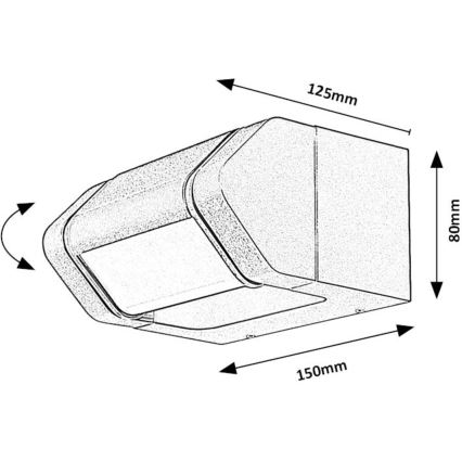 Rabalux - LED Applique murale flexible d'extérieur LED/8W/230V IP54 anthracite
