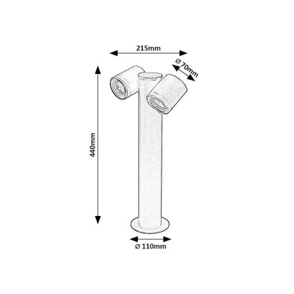 Rabalux - Buitenlamp 2xGU10/35W/230V IP44