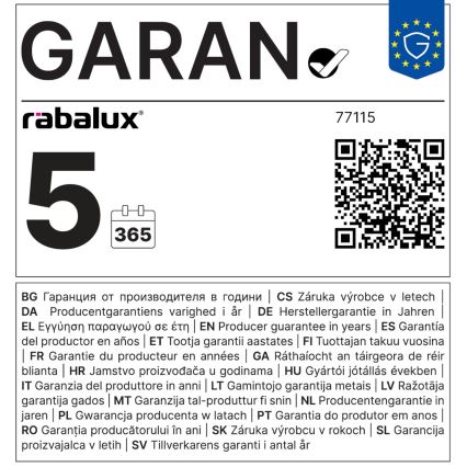Rabalux - Applique murale extérieure avec détecteur LED/9W/230V 2700/4000/6500K IP54 noir